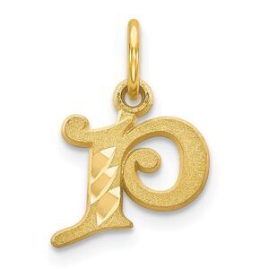 14k Yellow Gold, Isabelle Collection, Mini Letter P Initial Charm